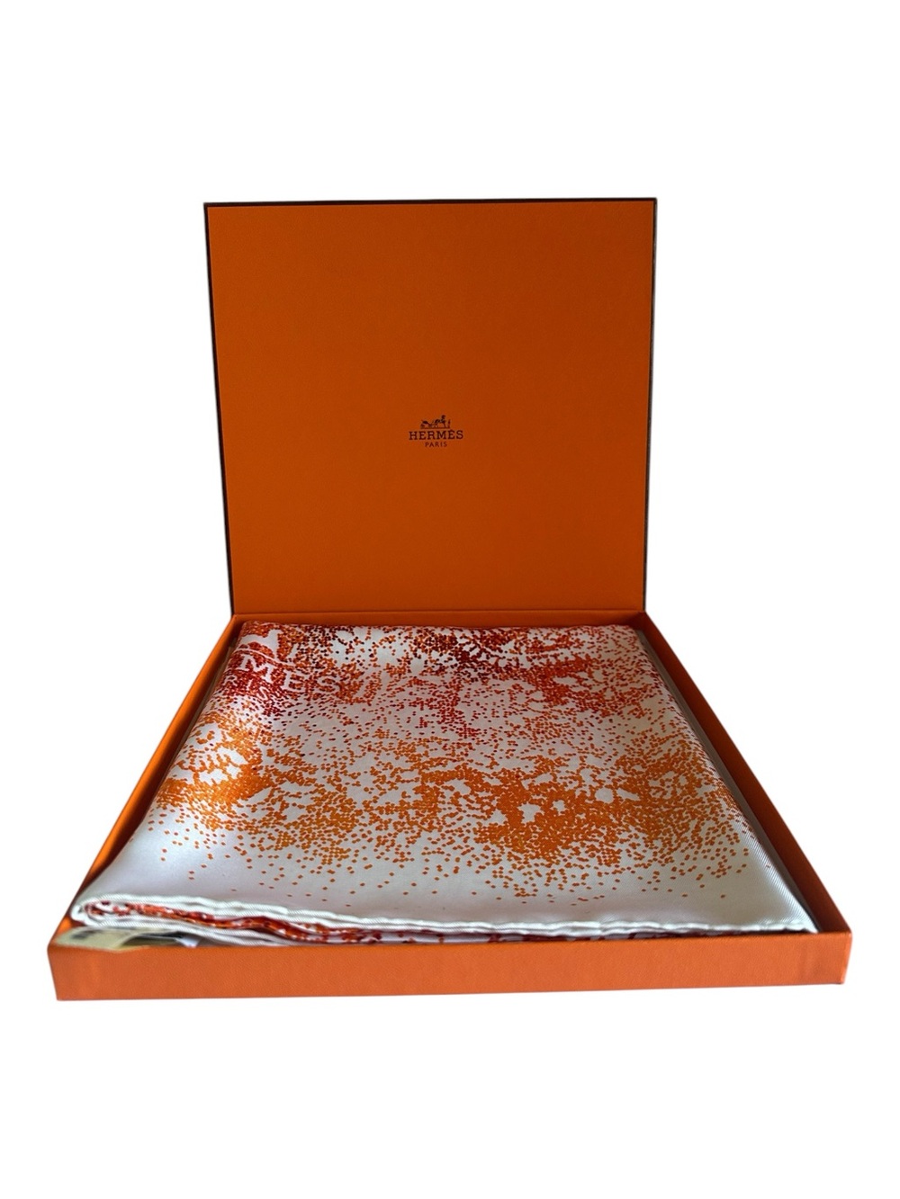 NWT Hermès Indian Dust Carré 90 Silk Scarf Blanc Orange w/ Box Rare 2008 - Picture 9 of 14